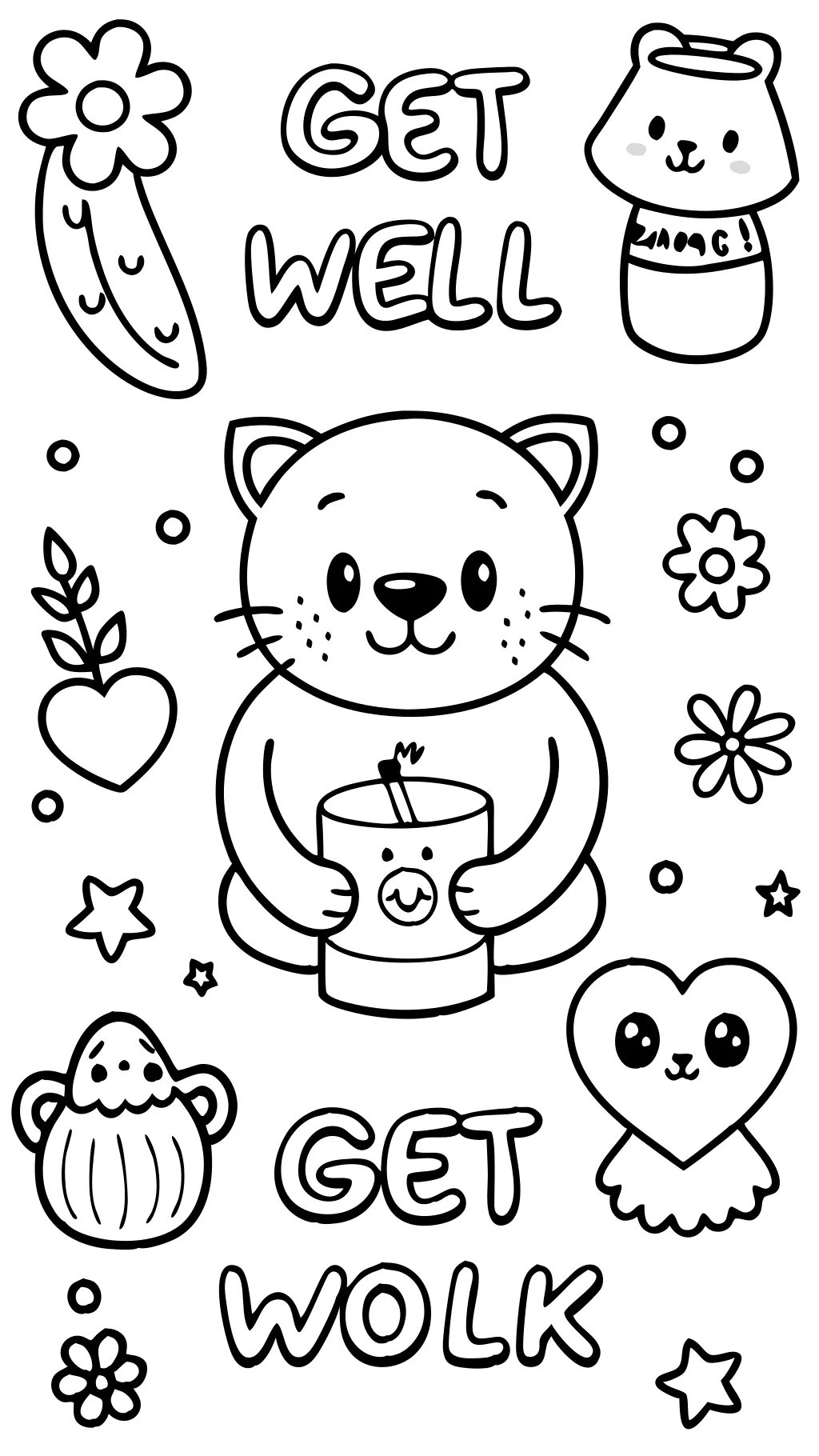 get well soon coloring pages